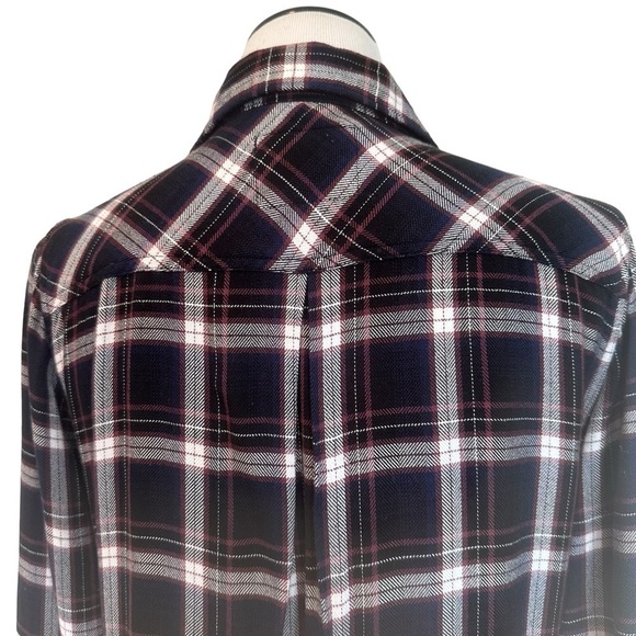 Rails cotton flannel blue, maroon,and white plaid long sleeve shirt - Picture 3 of 10